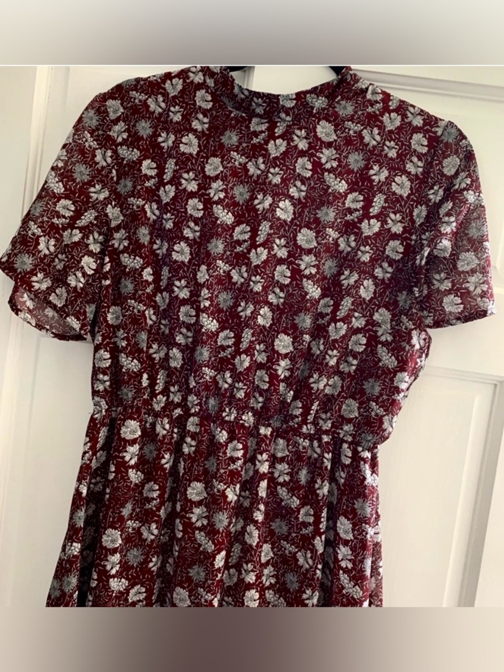 Bohme Maroon Floral Maxi Dress